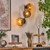 Koyoto globe light, wall light gold, clear, 3-light sources