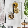 Koyoto globe light, wall light gold, clear, 3-light sources