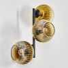 Koyoto globe light, wall light gold, clear, 3-light sources