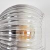 Koyoto globe light, wall light clear, Smoke-coloured, 3-light sources