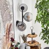 Koyoto globe light, wall light clear, Smoke-coloured, 3-light sources