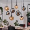 Gastor hanging light, globe light, pendant light Amber, Smoke-coloured, 8-light sources