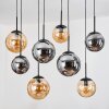 Gastor hanging light, globe light, pendant light Amber, Smoke-coloured, 8-light sources