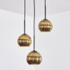 Koyoto hanging light, globe light, Cluster pendant lamp gold, 3-light sources