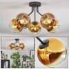 Koyoto ceiling light, globe light 52 cm gold, clear, 5-light sources