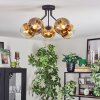 Koyoto ceiling light, globe light 52 cm gold, clear, 5-light sources