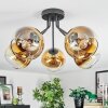 Koyoto ceiling light, globe light 52 cm gold, clear, 5-light sources