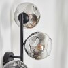 Ripoll globe light, wall light chrome, clear, Smoke-coloured, 3-light sources