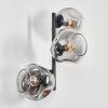 Ripoll globe light, wall light clear, Smoke-coloured, 3-light sources