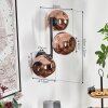 Ripoll globe light, wall light coppery, 3-light sources