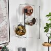 Ripoll globe light, wall light chrome, gold, coppery, Smoke-coloured, 3-light sources