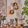 Ripoll globe light, wall light chrome, gold, coppery, Smoke-coloured, 3-light sources