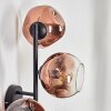 Ripoll globe light, wall light clear, coppery, 3-light sources