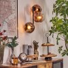 Ripoll globe light, wall light clear, coppery, 3-light sources