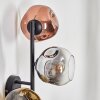 Ripoll globe light, wall light chrome, gold, clear, coppery, Smoke-coloured, 3-light sources