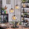 Koyoto hanging light, globe light, Cluster pendant lamp Amber, clear, 3-light sources