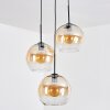 Koyoto hanging light, globe light, Cluster pendant lamp Amber, clear, 3-light sources