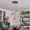 Koyoto hanging light, globe light, Cluster pendant lamp Amber, clear, 3-light sources
