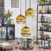 Koyoto hanging light, globe light, Cluster pendant lamp gold, clear, 3-light sources