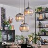 Koyoto hanging light, globe light, Cluster pendant lamp clear, Smoke-coloured, 3-light sources