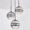 Koyoto hanging light, globe light, Cluster pendant lamp clear, Smoke-coloured, 3-light sources