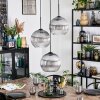 Koyoto hanging light, globe light, Cluster pendant lamp clear, Smoke-coloured, 3-light sources