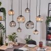 Ripoll hanging light, globe light, pendant light Ecru, black, 8-light sources