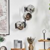 Ripoll globe light, wall light chrome, Smoke-coloured, 3-light sources