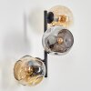 Ripoll globe light, wall light Amber, Smoke-coloured, 3-light sources