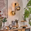 Ripoll globe light, wall light Amber, Smoke-coloured, 3-light sources