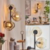Ripoll globe light, wall light Amber, clear, 3-light sources
