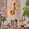 Ripoll globe light, wall light Amber, clear, 3-light sources