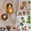 Koyoto globe light, wall light blue, gold, green, 3-light sources