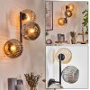 Ripoll globe light, wall light Amber, Smoke-coloured, 3-light sources