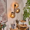 Ripoll globe light, wall light Amber, Smoke-coloured, 3-light sources