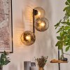 Ripoll globe light, wall light Amber, clear, Smoke-coloured, 3-light sources