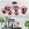 Koyoto ceiling light, globe light coppery, 7-light sources
