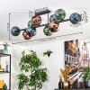 Ripoll ceiling light, globe light blue, green, coppery, 10-light sources