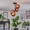Koyoto ceiling light, globe light coppery, 4-light sources