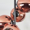 Koyoto ceiling light, globe light coppery, 4-light sources