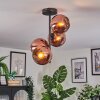 Koyoto ceiling light, globe light coppery, 4-light sources