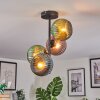 Koyoto ceiling light, globe light blue, green, coppery, 4-light sources