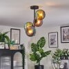 Koyoto ceiling light, globe light blue, green, coppery, 4-light sources