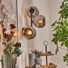 Ripoll globe light, wall light chrome, Smoke-coloured, 3-light sources