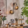 Ripoll globe light, wall light chrome, Smoke-coloured, 3-light sources