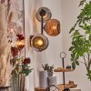 Ripoll globe light, wall light chrome, coppery, Smoke-coloured, 3-light sources