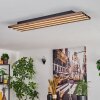 Tandragee ceiling light LED Wood like finish, black, 1-light source
