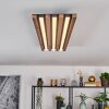 Tandragee ceiling light LED Wood like finish, black, 1-light source