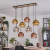 Ripoll hanging light, globe light, pendant light Ecru, black, 8-light sources