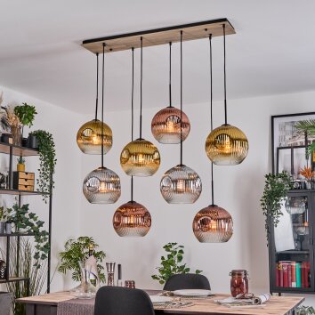 Ripoll hanging light, globe light, pendant light Ecru, black, 8-light sources